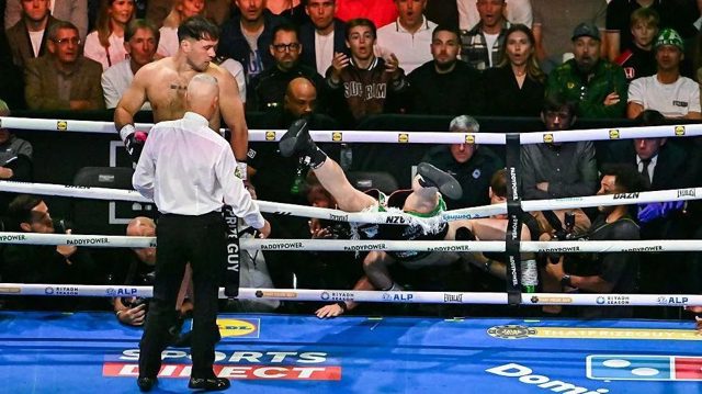 Allen’s ‘two illegal blows’ sent Carty through ‘loose ropes’