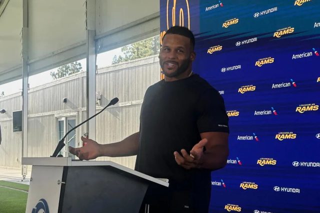 Aaron Donald won’t say if he’ll play in Rams’ opener against 49ers in Australia