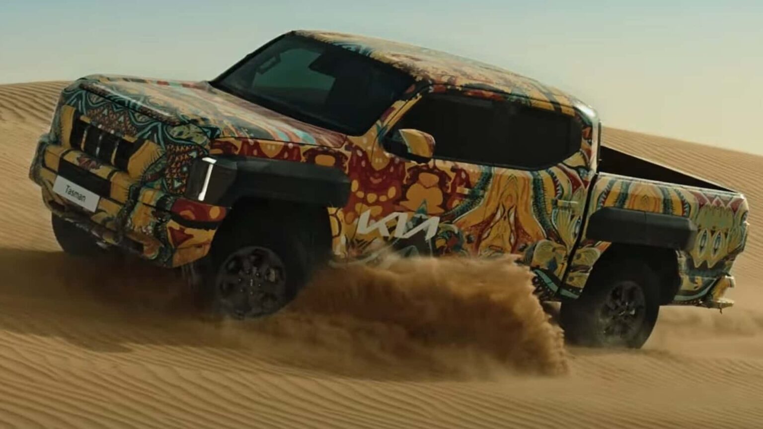 The Kia Tasman Pickup Tackles Sand Dunes Ahead of Reveal