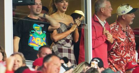 Taylor Swift’s Eras Tour Televises Travis Kelce, Chiefs vs. 49ers Super Bowl Rematch