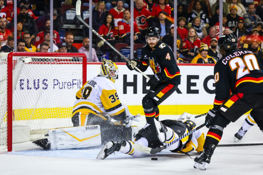 Penguins Squander Third Period Leads, Fall to Flames In Shootout, 4-3