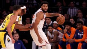 Knicks beat Pacers for season’s first win as Karl-Anthony Towns clicks, starting five scores in double figures