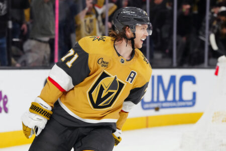 Golden Knights’ William Karlsson Returns To Practice In Red Non-Contact Jersey