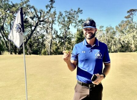 Tallahassee State College baseball coach Bryan Henry beats long odds with ace on par-4 hole