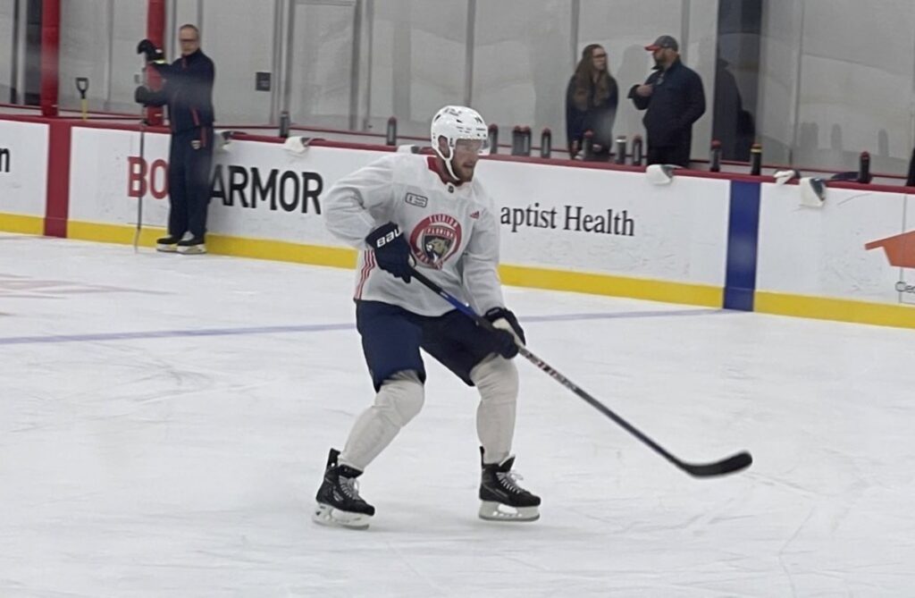 Sasha Barkov resumes skating, targeting next week’s road trip for return