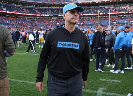 Chargers’ Jim Harbaugh undergoing treatment, will continue coaching after heart issues in game vs. Broncos