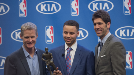 Steph, Kerr playfully roast ex-Warriors GM Myers during interview