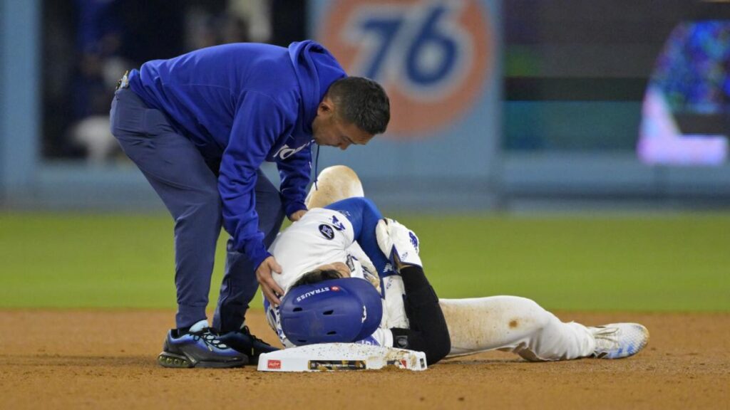 Shohei Ohtani injures left arm sliding into second during World Series Game 2, severity uncertain