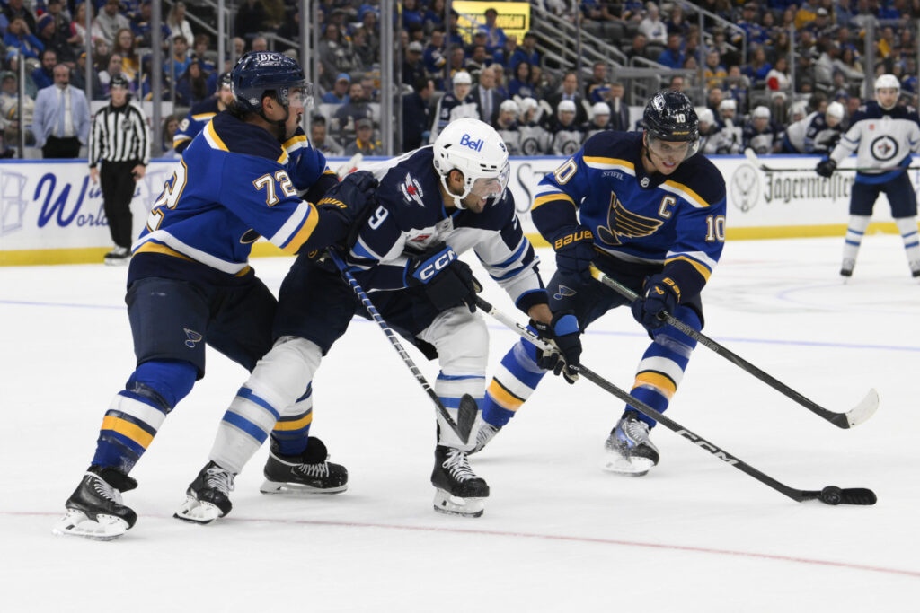 GAME RECAP: Second Period Dooms St. Louis Blues In 3-2 Loss Against Winnipeg Jets