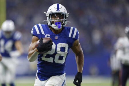 Colts RB Jonathan Taylor out for Sunday’s game vs. Titans with high ankle sprain