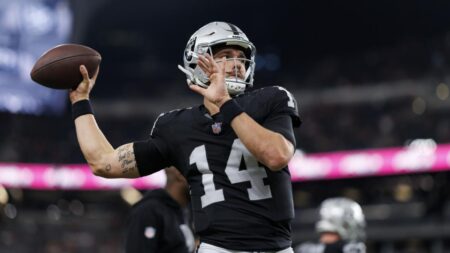 Raiders elevate QB Carter Bradley, TE Justin Shorter