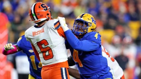 No. 17 Pitt picks off Syracuse QB Kyle McCord five times — returns three for TDs — in romp over Orange