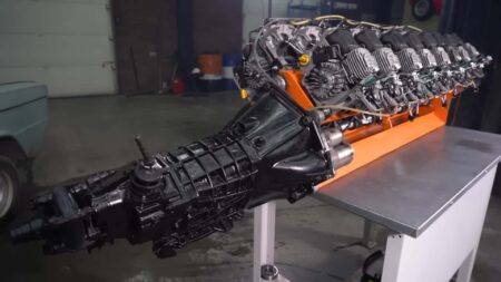 This V-16 Engine Is Made From 16 Chainsaws