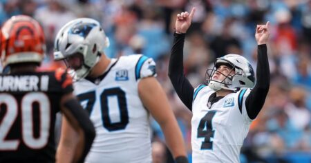 Panthers’ Eddy Pineiro Passes Justin Tucker on FG% List, Calls Ravens Kicker the GOAT