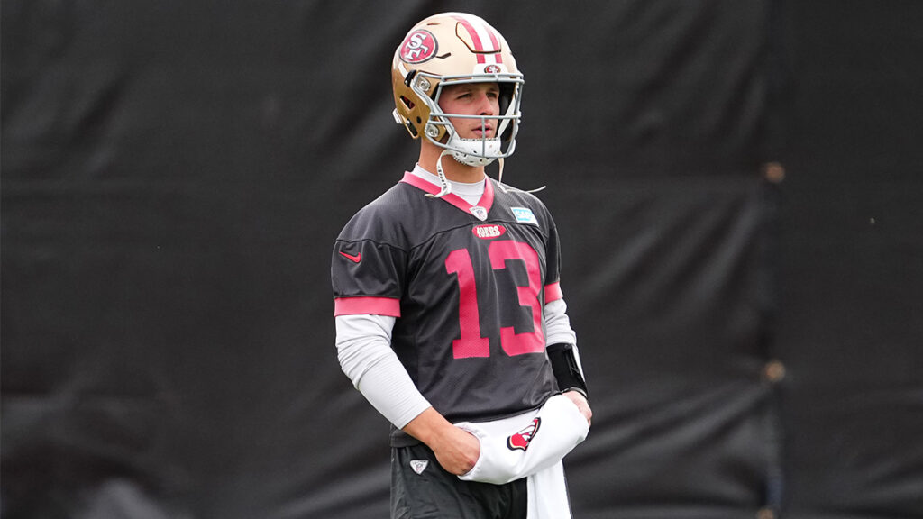 Shanahan reveals why 49ers QB Purdy exited practice