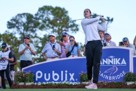 Caitlin Clark shanks tee shot, nearly hits fans at LPGA’s The Annika pro-am