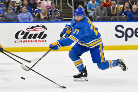 One Injured Blues Player Back On The Ice