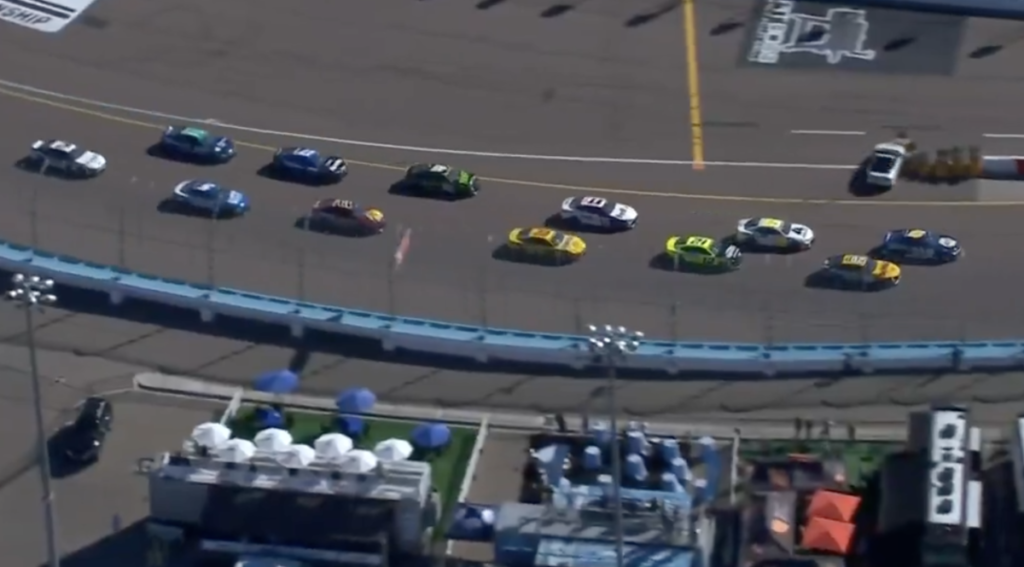 NASCAR championship race briefly stopped after pace car crashes into sand barrels