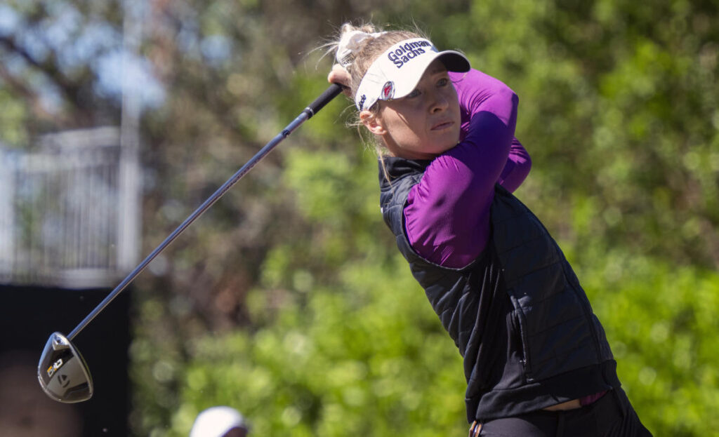 Narin An leads with a 64 in the wind as Nelly Korda struggles in LPGA finale