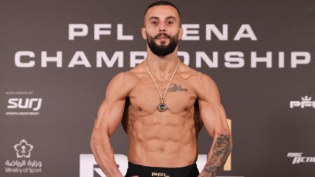 Highlight: Ali Taleb lands walk-off KO in PFL MENA bantamweight championship fight, wins 0k