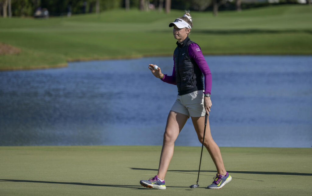 Nelly Korda recovers from a 6-shot deficit and cuts Charley Hull’s lead to one in LPGA