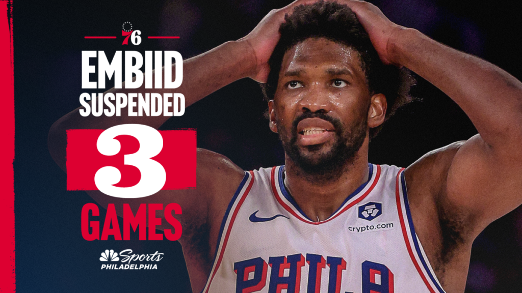 Joel Embiid suspended 3 games for shoving columnist in locker room