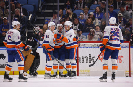 Shorthanded Islanders Take Care Of Business, Beat Buffalo Sabres 4-3