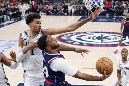 Clippers surge in fourth-quarter comeback over Spurs for first win at Intuit Dome