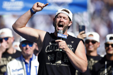 Dodgers World Series parade: Clayton Kershaw declares himself ‘Dodger for life’ with player option looming