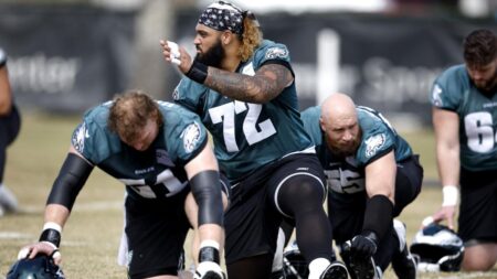 Eagles OL Darian Kinnard won his third consecutive Super Bowl