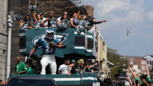 Business not pleasure for Eagles as Super Bowl party reaches fever pitch