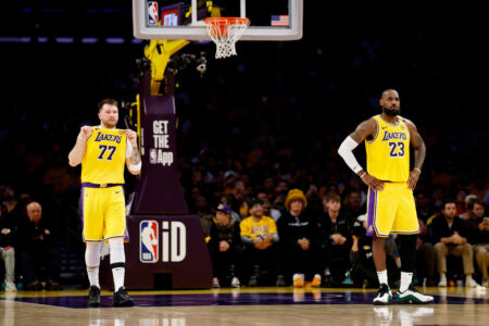 Luka Dončić shines alongside LeBron James in debut as Lakers rout Jazz 132-113