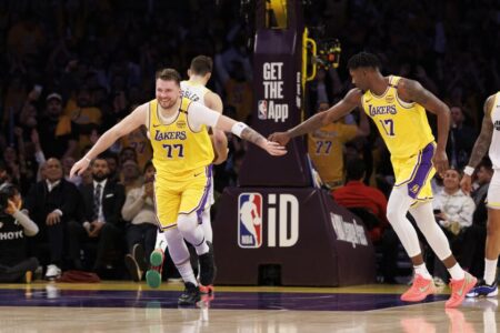 Luka Doncic embraced by LeBron James and L.A. in his memorable Lakers debut