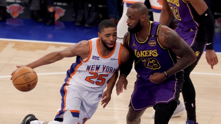 Knicks’ five-game winning streak snapped with 128-112 loss to LeBron James, Lakers