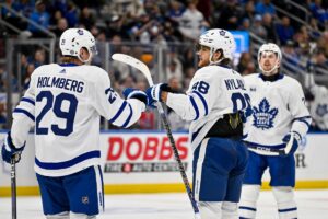 William Nylander Surprised After Pontus Holmberg’s Empty Net Goal Deemed Good In Maple Leafs’ 5-2 Win Over Blackhawks