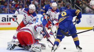 Rangers allow five first-period goals in 8-2 loss to Sabres