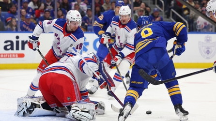 Rangers allow five first-period goals in 8-2 loss to Sabres