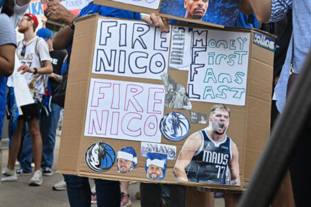 Luka Dončić trade: Fans with ‘Fire Nico’ signs escorted from seats by security at Mavericks home game