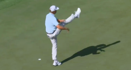 Watch: Golfer punts putter, withdraws from tournament with injury