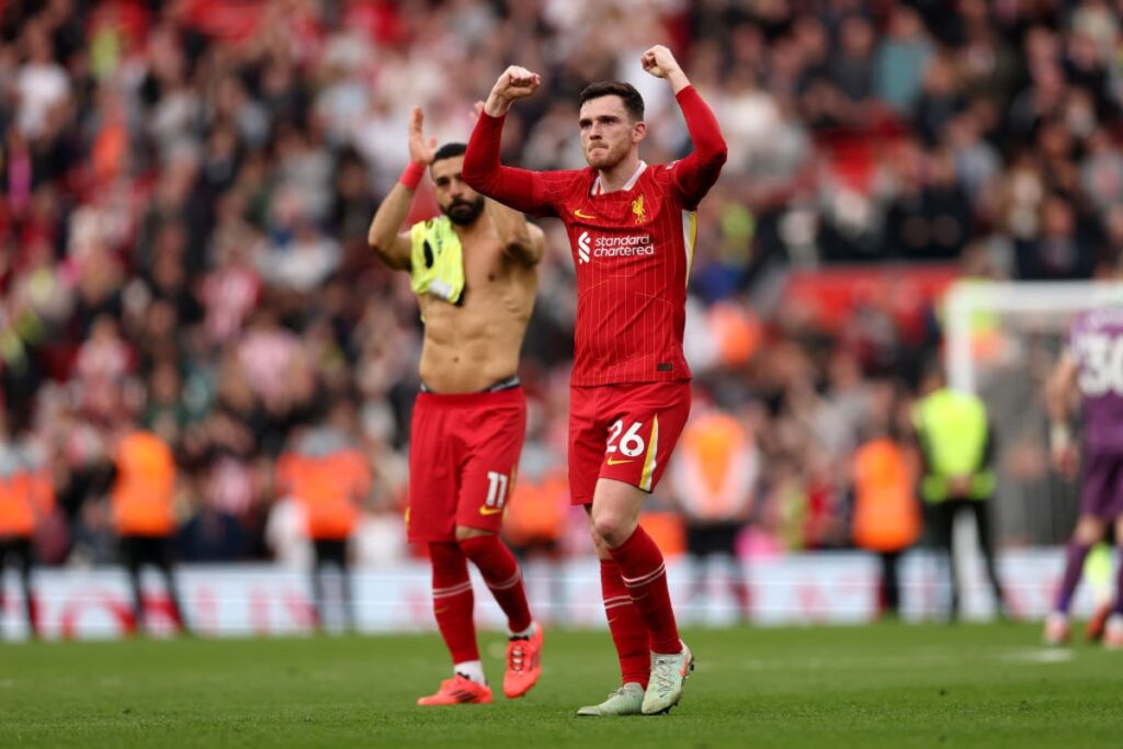 Andy Robertson warns ‘exceptional’ PSG are best team Liverpool have faced under Arne Slot