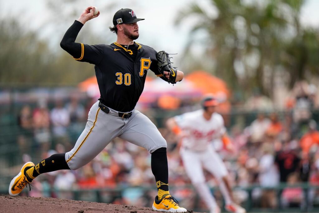 Pirates’ Paul Skenes allows 1 run on 4 hits in spring debut, working on 2 new pitches