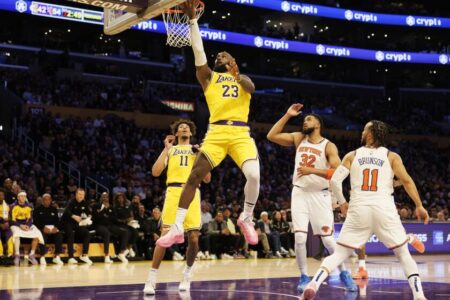 Luka and LeBron lift Lakers to wild OT victory over Knicks for eighth straight win