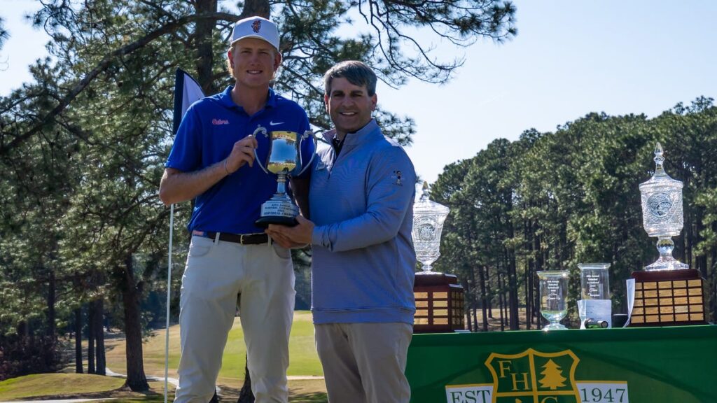 Luke Poulter, son of LIV Golf’s Ian Poulter, gets first collegiate win