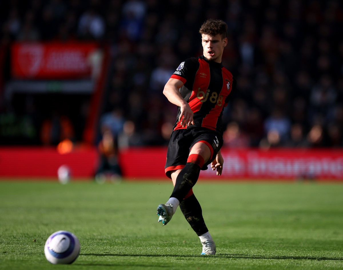 Milos Kerkez in action for AFC Bournemouth