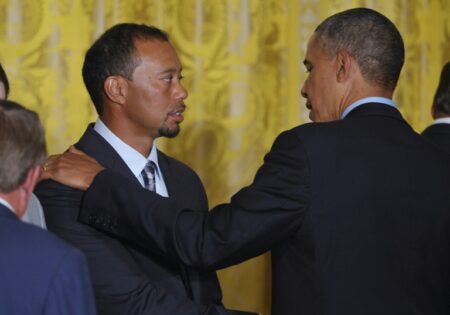 Obamas in talks to produce Tiger Woods film