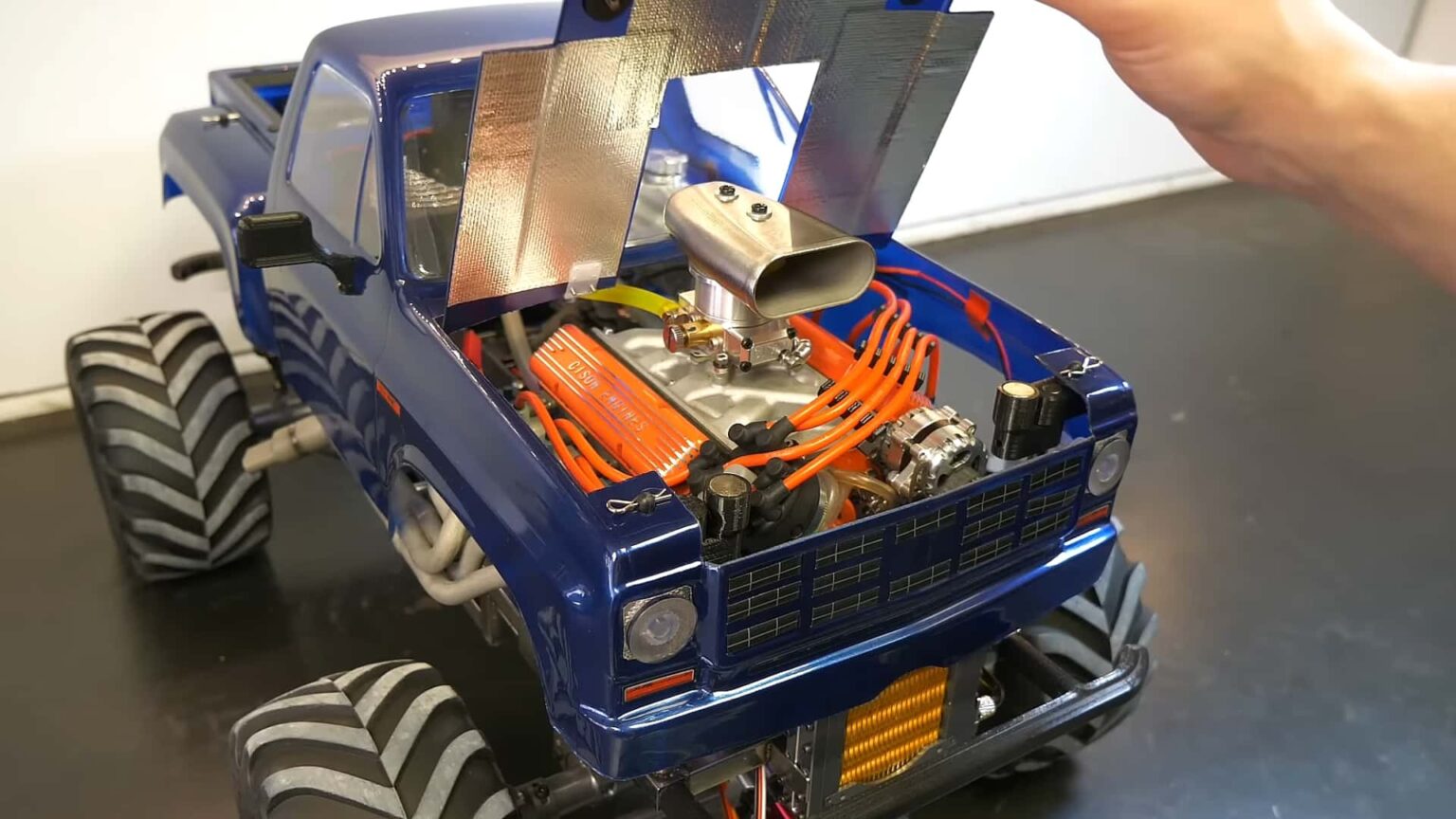 This Tiny V-8-Powered RC Monster Truck Sounds Incredible