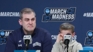 Mount St. Mary’s coach shares emotional moment with 9-year-old son after NCAA Tournament loss to Duke