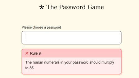 How to beat Rule 9 of The Password Game – The Roman numerals in your password must multiply to 35