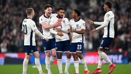 Reece James scores pinpoint free kick in World Cup qualifying on long-awaited England return