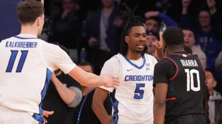 WATCH: Late dunk by Creighton’s Jamiya Neal leads to scuffle in Bluejays’ win vs. UConn in Big East Tournament